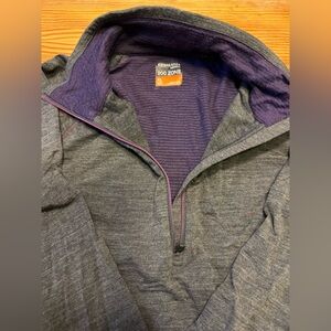 Icebreaker 200 Merino Technical Base Layer 1/4 zip, XL, dark grey-purple